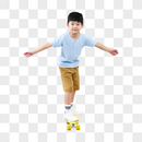 玩滑板的可爱小男孩图片