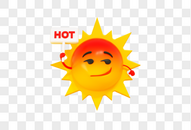 创意C4D夏季高温太阳表情图标3D立体模型图片