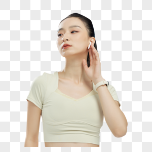 女人戴耳机运动高清图片