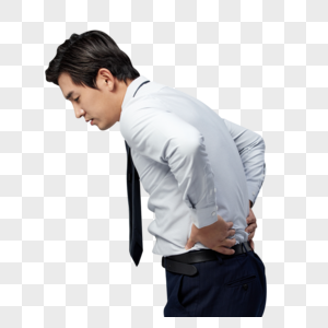 亚健康商务男性腰部疼痛高清图片