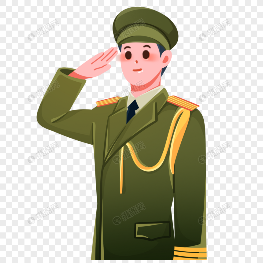 敬礼的军人元素素材下载-正版素材402505601-摄图网