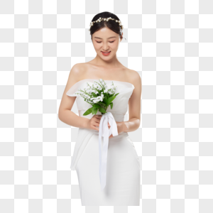 手拿花束的新娘图片