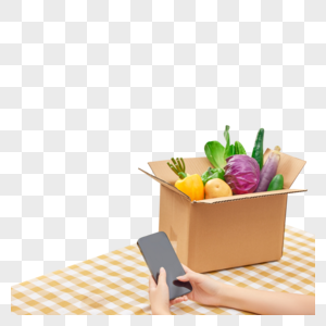 手机下单网购新鲜蔬菜图片