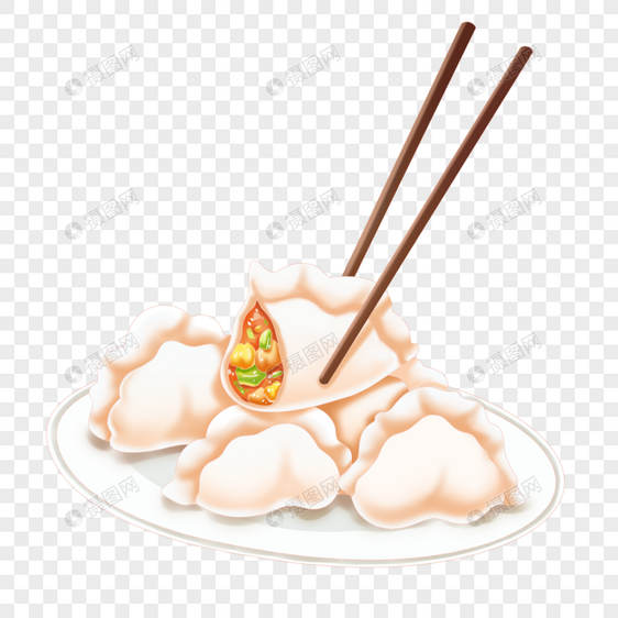 冬至节令节气吃饺子筷子夹饺子图片