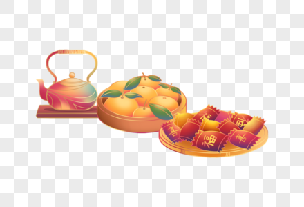 果盘和茶壶水果糖果高清图片