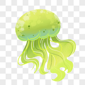 海底水母动物绿色高清图片