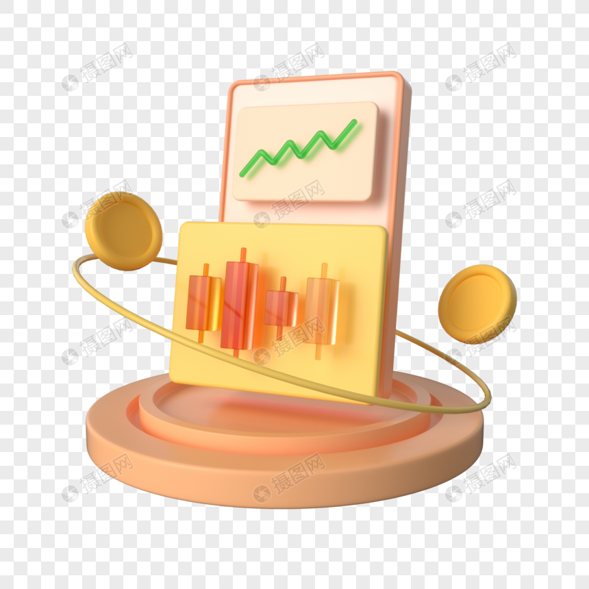 c4d立体金融数据装饰图片