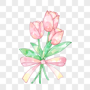 母亲节水彩郁金香花束图片