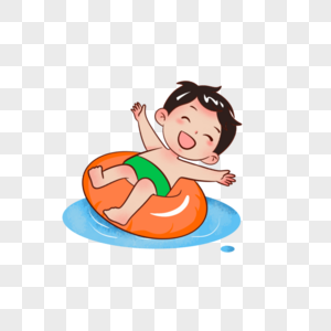 立夏玩水的小男孩图片