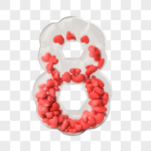 3D母亲节520创意爱心数字8高清图片