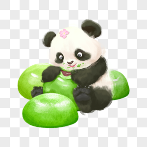 吃青团的熊猫高清图片