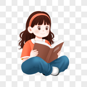读书的女孩靠着看书女孩高清图片