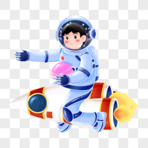 骑着火箭的宇航员图片