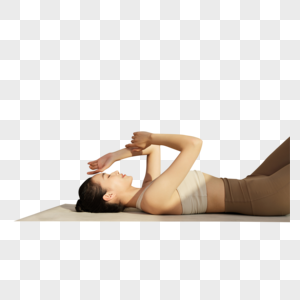 瑜伽女性教室里休息平躺图片