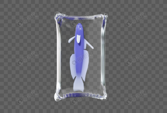 塑料中的深海鱼C4D模型图片