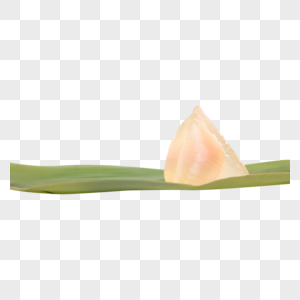 一片粽叶上的粉色冰皮水晶粽子图片