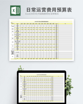 日常运营预算表图片
