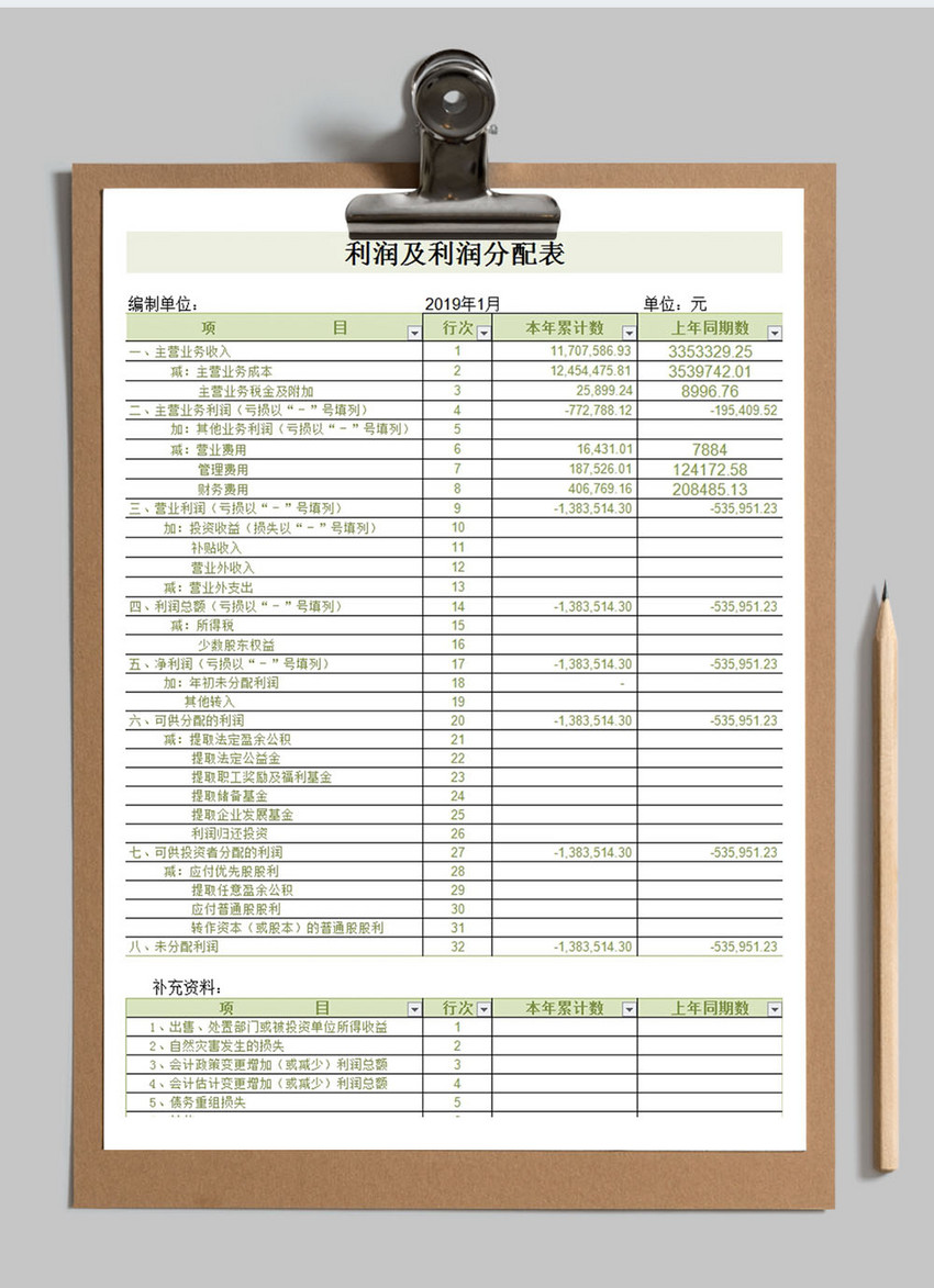 财务报表自动生成模版