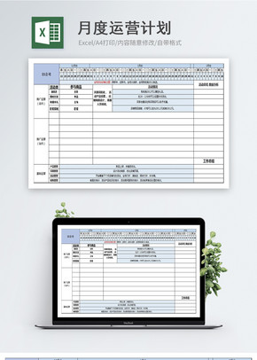 月度运营计划excel文档