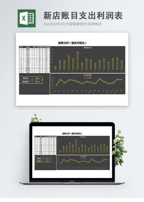 新店开张计划账目支出利润表Excel模板excel文档