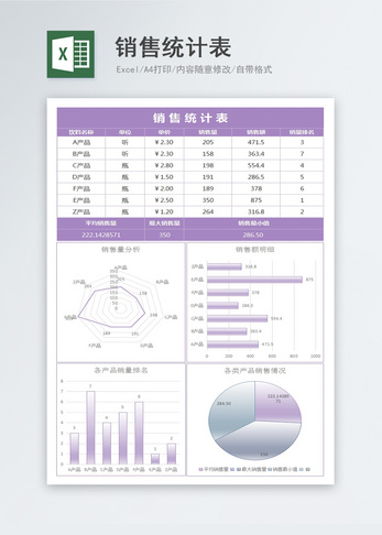 销售统计表图片