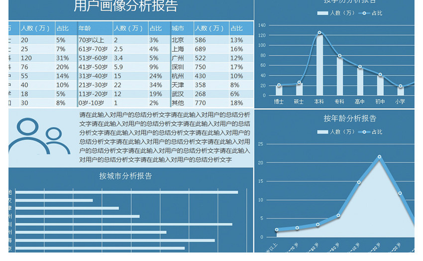 用户画像分析报告excel模板图片 正版模板下载 摄图网