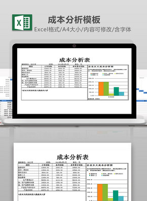 web风格企业成本分析图表模版图片