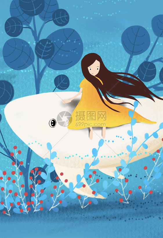 女孩和白鲸手机壁纸