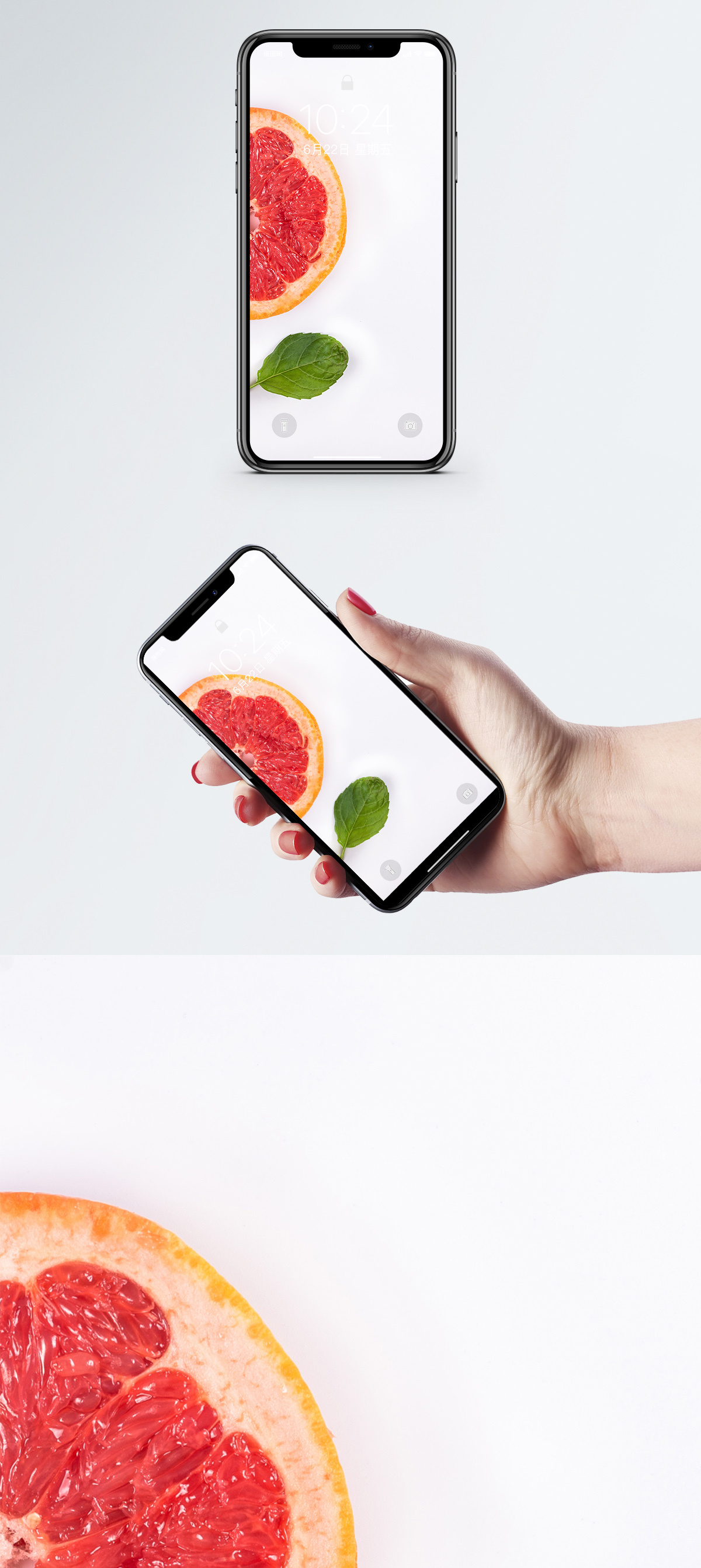 西柚色西柚手机壁纸模板