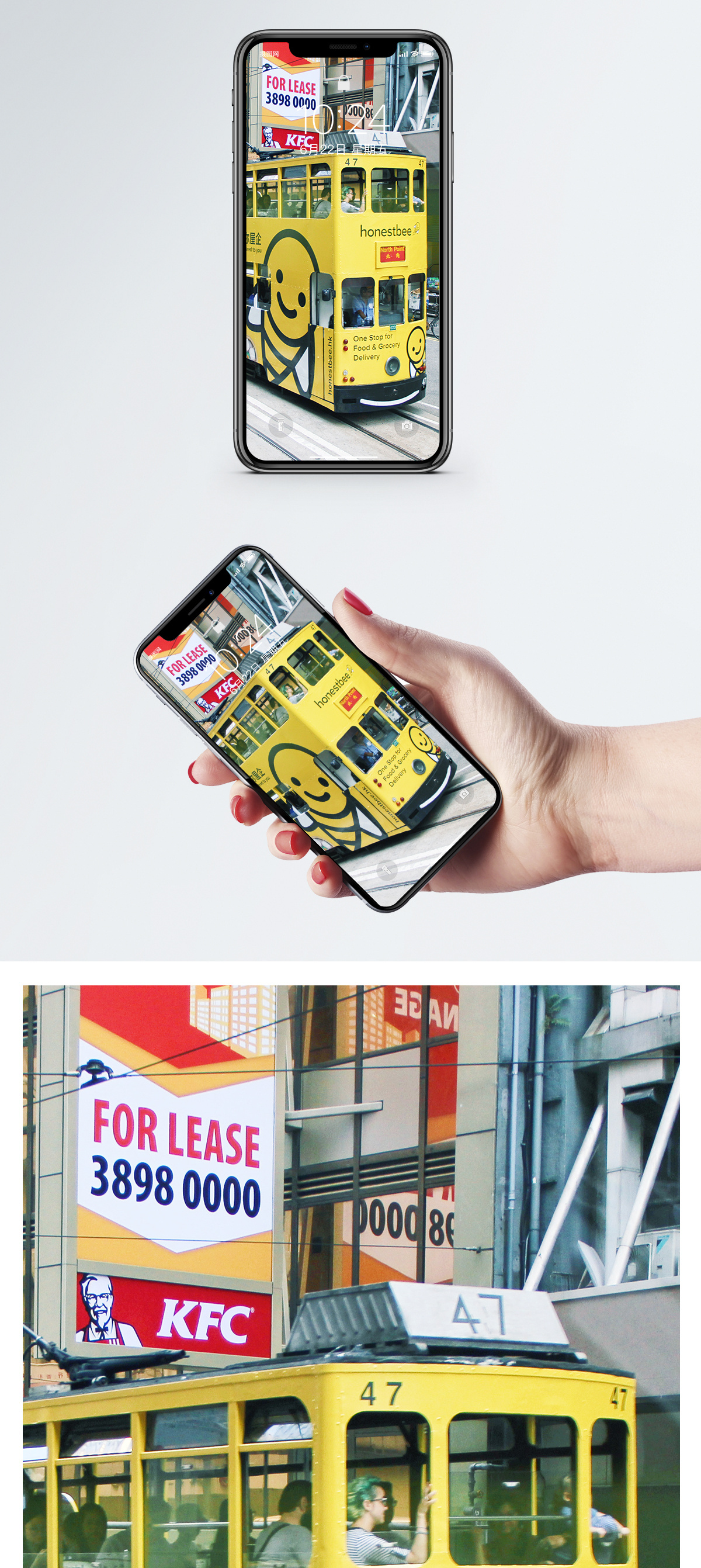 英国双层大巴双层巴士手机壁纸模板