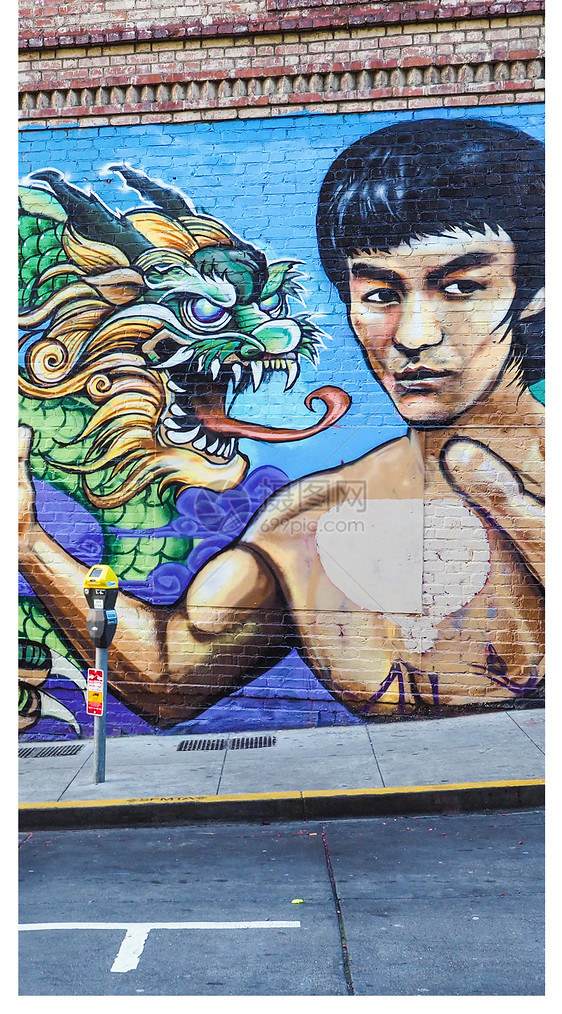 旧金山李小龙涂鸦手机壁纸