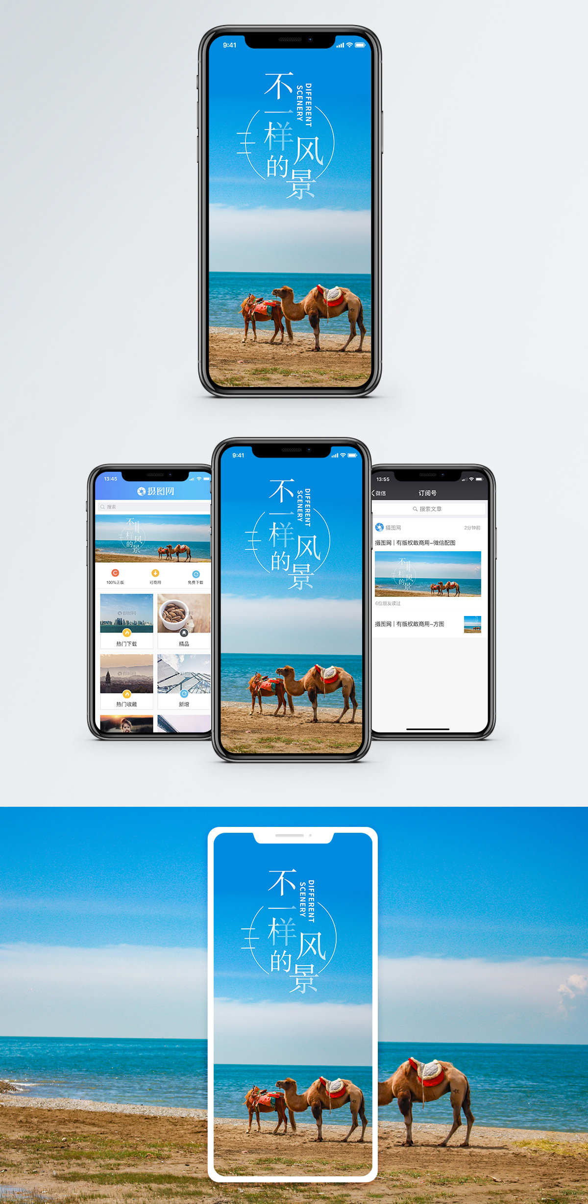 骆驼图片不一样的风景手机海报配图模板