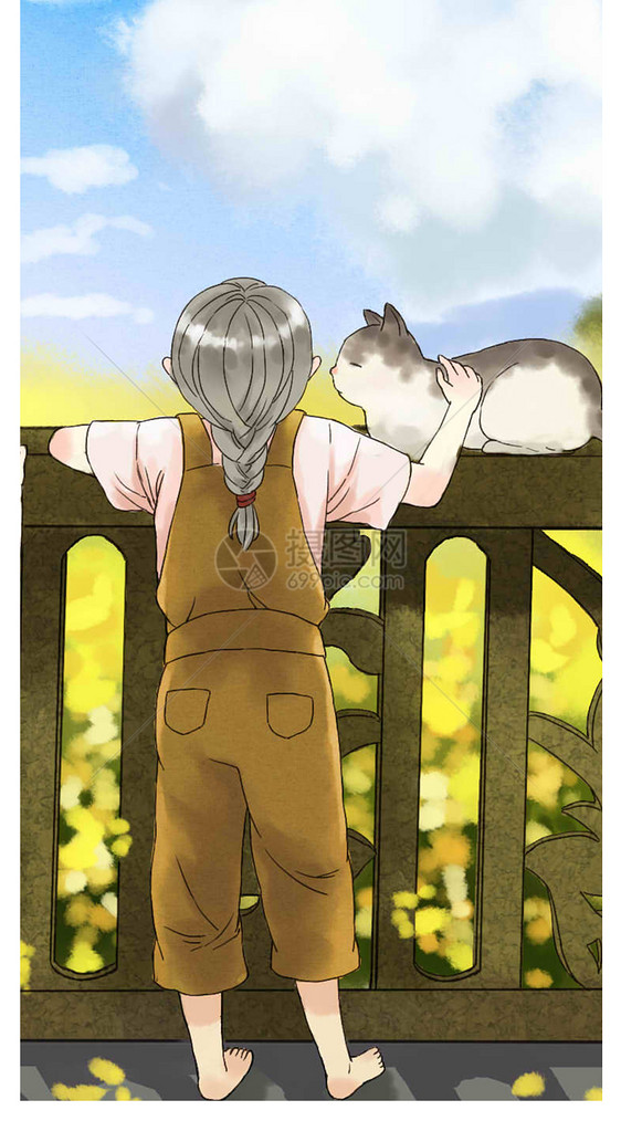 小女孩动物手机壁纸