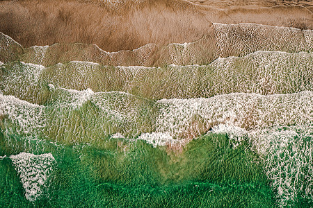 抽象波海滩顶部视图挪威洛芬海滩图片