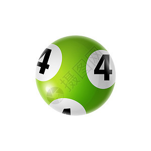 第四号绿色彩票球隔离赌场赌博游戏球矢量第四标志游戏中四个彩票球彩票中隔离圆形球图片