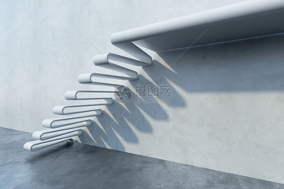 楼梯向上引导,三维渲染图片