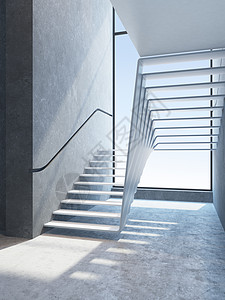 顶层现代楼梯,三维渲染图片