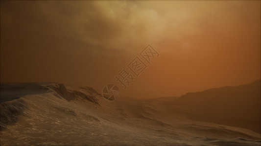 日落时沙漠中的8K沙尘暴图片