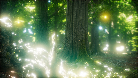 萤火虫绿色的森林里飞行萤火虫森林里飞行图片