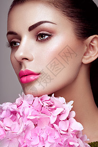 眼妆女人带着花春妆美容时尚睫毛化妆品眼影化妆细节创意女花妆白色的夏花高清图片下载 正版图片 摄图网