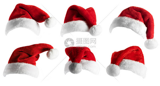 圣诞老人的帽子被隔离白色的背景上圣诞老人的帽子套白色的上面图片