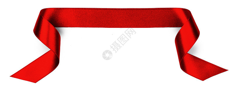 红色缎带横幅隔离白色背景上白色缎带横幅图片