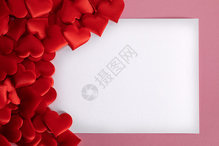 情人节多红丝心背景,边框带白卡,有,爱的情人节的心框架图片
