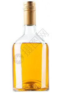包装威士忌瓶隔离个白色的背景图片