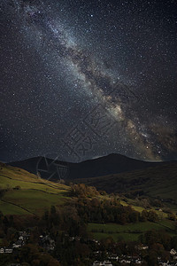美丽的史诗数字复合景观银河凯斯威克湖地区图片