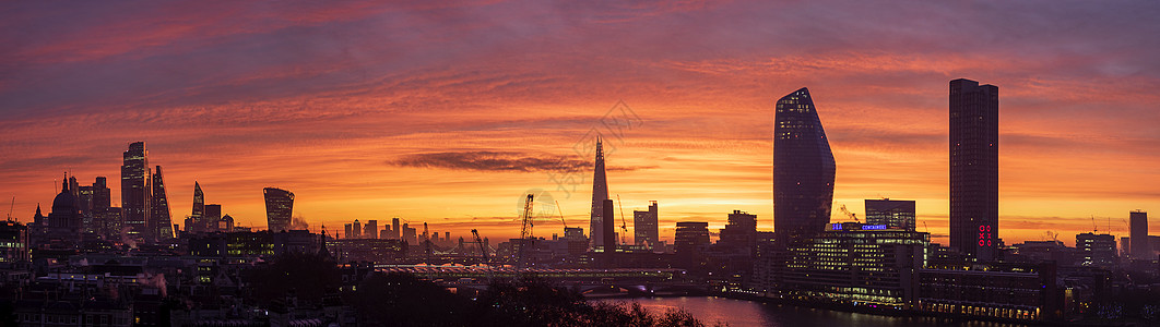 伦敦天际线黎明日出伦敦城市城市景观背景