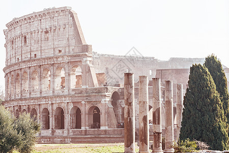 古罗马老街,意大利建筑地标旅行背景图片