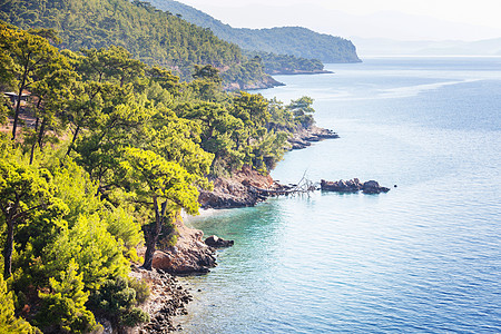 土耳其美丽的海岸线神奇的自然景观沿着荔枝徒步旅行的方式图片