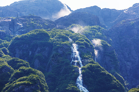 阿拉斯加风景优美的瀑布,美国图片