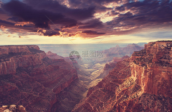 美国亚利桑那州大峡谷的风景如画美丽的自然背景图片